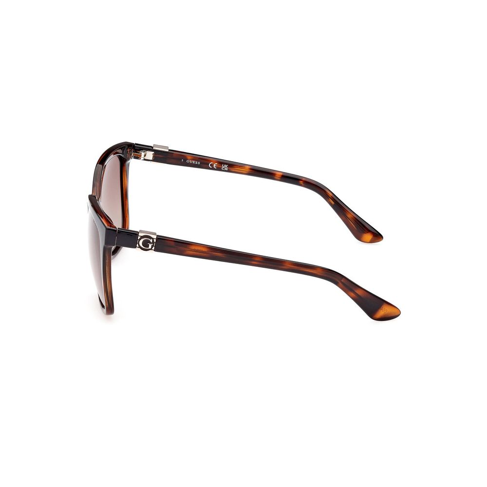 Side view of Guess Jeans Brown Injected Women Sunglass with chic square lens design and sleek plastic frame.