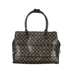 Guess Jeans Brown Polyethylene Handbag with logo print, two shoulder handles, external pocket, perfect for travel.