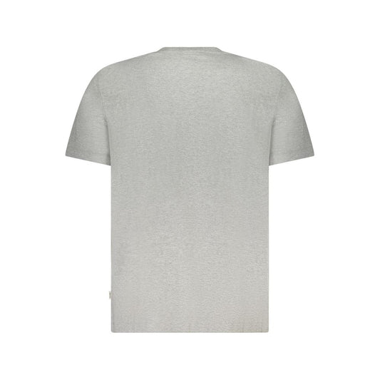 Back view of Guess Jeans Gray Cotton Men T-Shirt with a sleek design and comfortable fit, perfect for contemporary style.