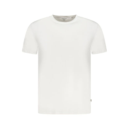 Guess Jeans White Elastane T-Shirt with short sleeves, crew neck, and logo detail