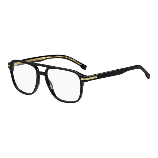 HUGO BOSS MOD. BOSS 1600 eyeglasses for gentlemen in black with gold accents, side view