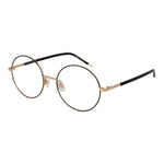 HUGO MOD. HG 1240 512M2 round eyeglasses for ladies with gold frame and black temples.