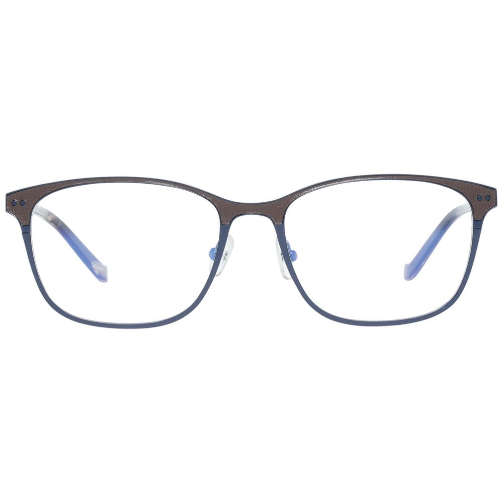 Hackett Blue Metal Frames eyeglasses, front view with blue temple tips and brown accents, model HEB17868454, size 54/17/145 mm