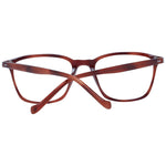 Hackett Brown Men Glasses Frame in acetate, full-rim, rectangle style, with demo plastic lenses. Includes branded case.