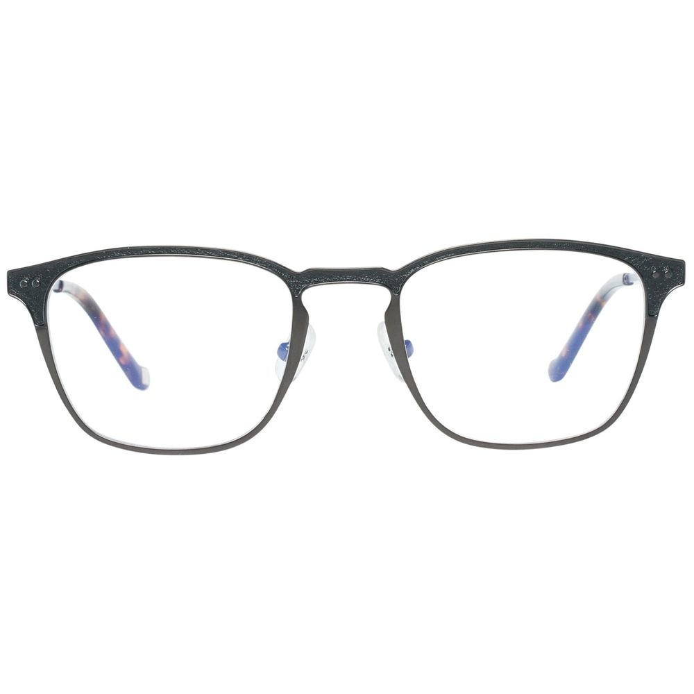 Hackett Gray Metal Frames glasses, front view showing the 49/20/145 mm size, sleek design in grey metal.
