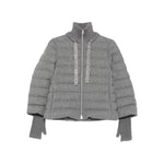Herno Jackets Light Grey - Cashmere wool padded jacket with long sleeves, zip fastening, stand-up collar, and zip pockets.