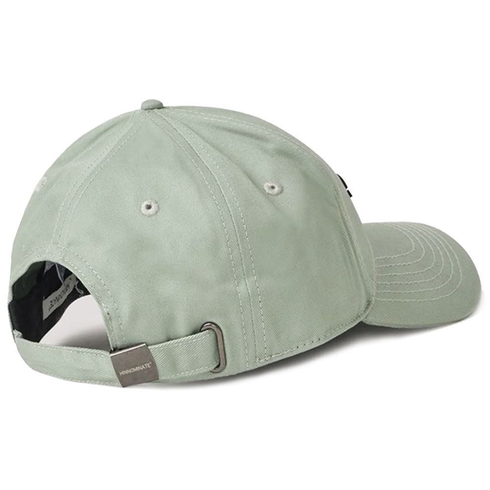 Hinnominate Green Cotton Hat with logo embroidery, back view showing adjustable closure.