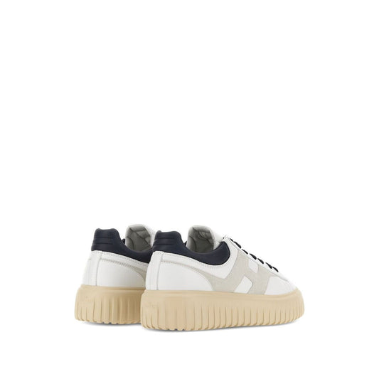 Hogan Pre Sneakers Hogan H-Stripes with white leather, lace-up design, H-Stripes logo, branded insole, and rubber sole.