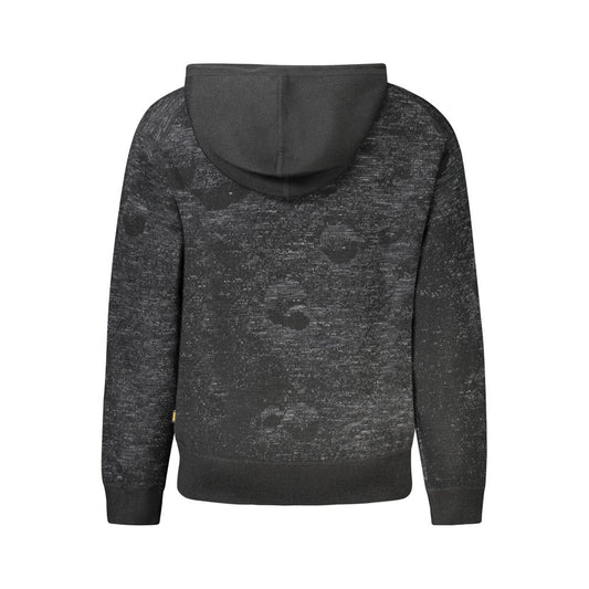 Hugo Boss Black Wool Sweater with hood, contrasting details, and logo on back view