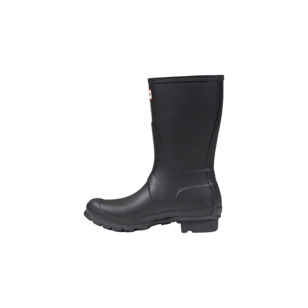 Hunter Black Recycled Polyester Ankle boots for women, short waterproof design with adjustable buckle, eco-friendly fashion footwear