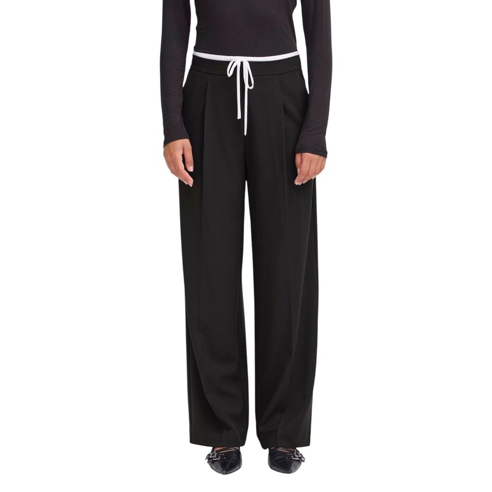 ICHI Black Polyester Pants 1728,71956299936,Black,Clothing,ICHI,IT40|S,New with tags,Pants - Clothing,Women