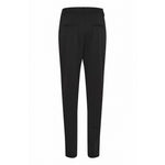 Back view of ICHI Black Recycled Polyester Pant, showcasing elegance and comfort in women's cigarette trousers made with recycled materials.