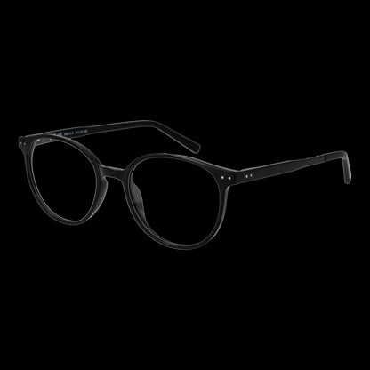 Black round eyeglasses for women INVU MOD. M4310 51A on black background