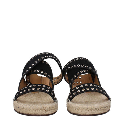 Isabel Marant Black Leather Sandals with studs, buckle closure, open toe design, and leather sole, MPN EP0003FAB1C02S01BK.