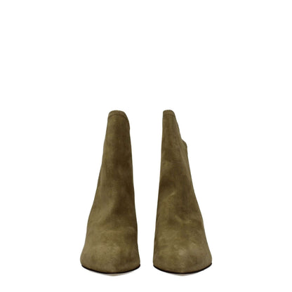 Isabel Marant Gray Leather Ankle Boots with suede finish, pointy toe, and mid heels, MPN BO0024FAA1A32S50TA, new collection, shoe sole leather.