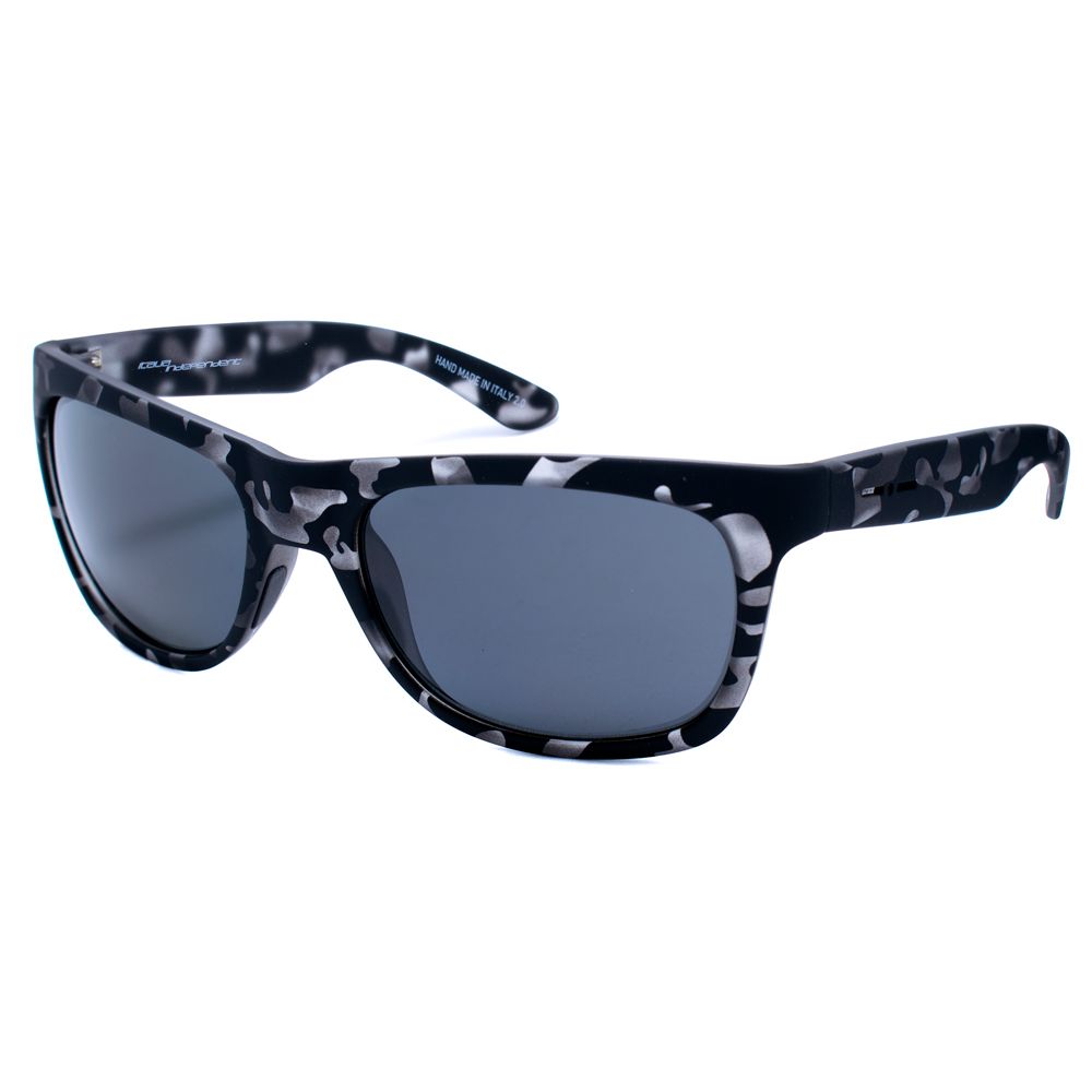 Italia Independent Gray Acetate Sunglasses with camo pattern, unisex design, lens size 57mm, shock resistant.