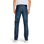 Back view of Jack Jones Blue Cotton Relaxed Fit Jean for men, part of the Fall/Winter collection, made from 100% cotton.