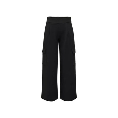 Jacqueline De Yong Black Polyester Casual Pants