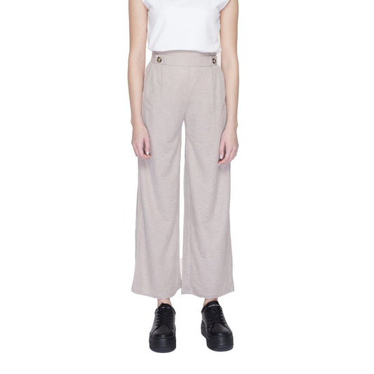 Jacqueline De Yong Gray Viscose Casual Pants