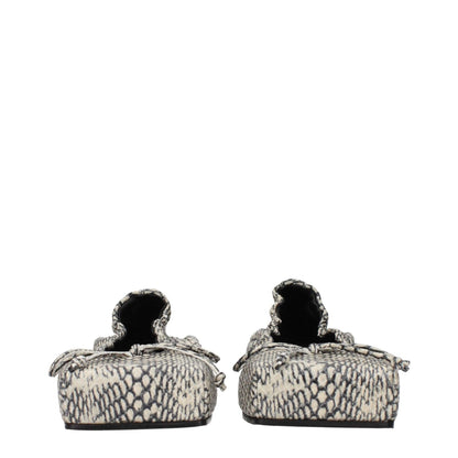 Front view of Jacquemus Beige Leather Ballet Flats with unique design details in a stylish finish.