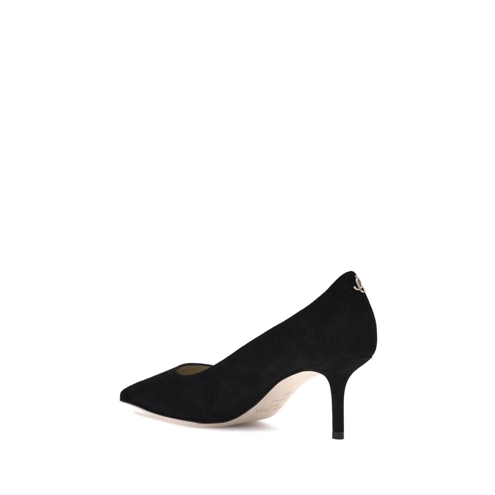 Jimmy Choo Black Goatskin Mid Heel Pumps