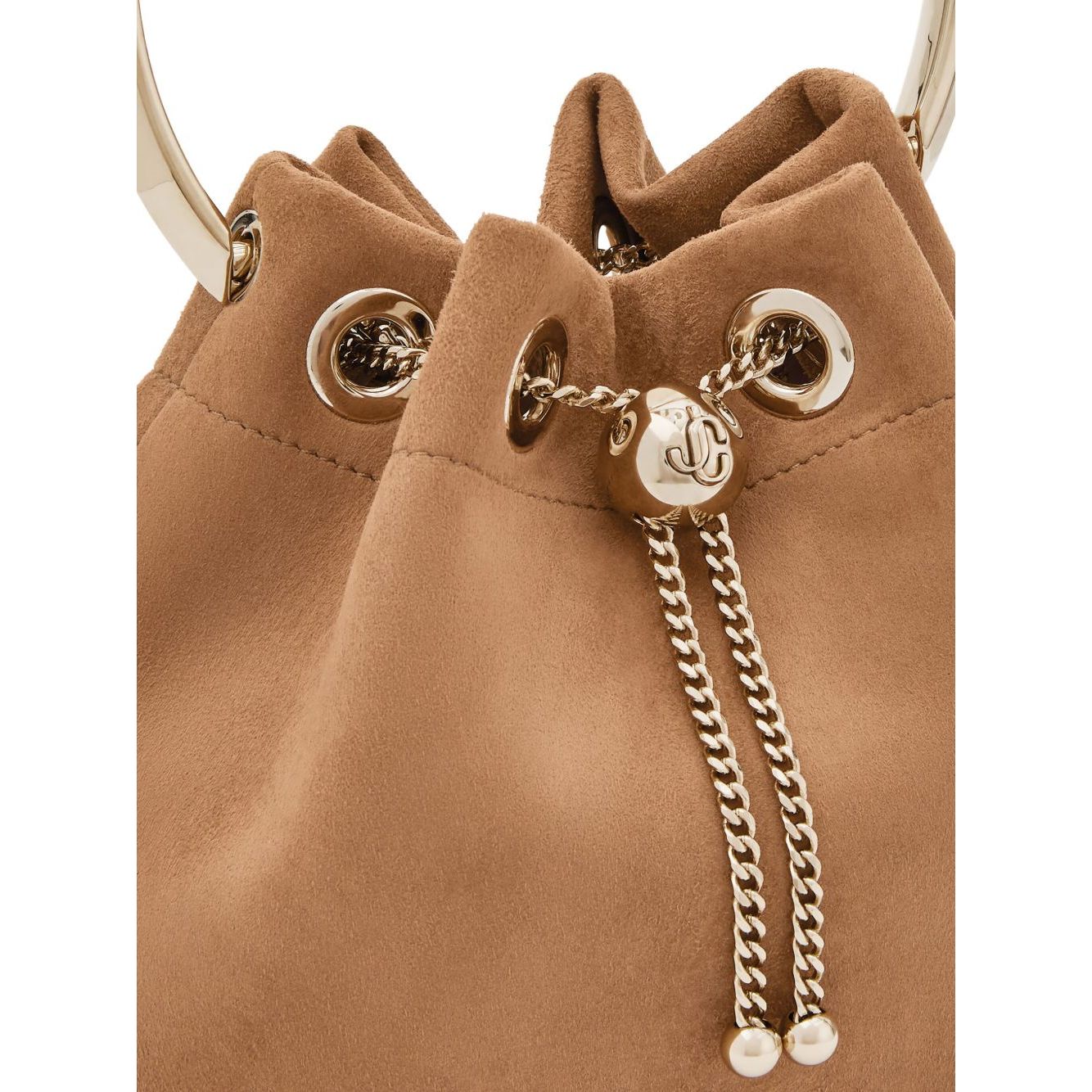 Jimmy Choo Toffee Suede Bag With Pearl Closure