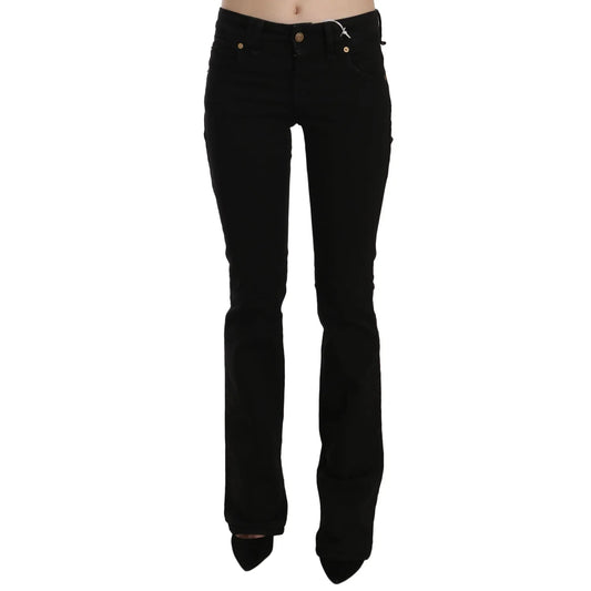 John Galliano Black Low Waist Slim Leg Skinny Denim Casual Pants Jeans with zipper closure, logo details, and made in Italy.