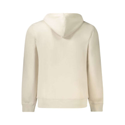 Back view of K-WAY Beige Polyester Men Sweater Hooded with hood and long sleeves