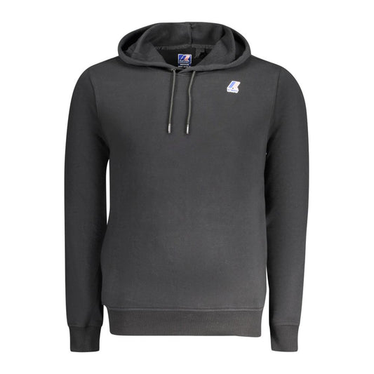 K-WAY Black Cotton Men Sweater featuring brushed texture and iconic logo.