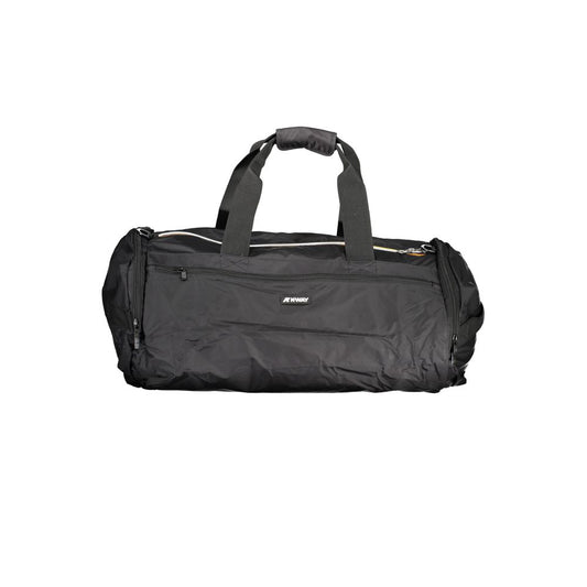 K-WAY Black Polyamide Luggage And Travel bag with shoulder handles, adjustable strap, multiple pockets, and zip closure.