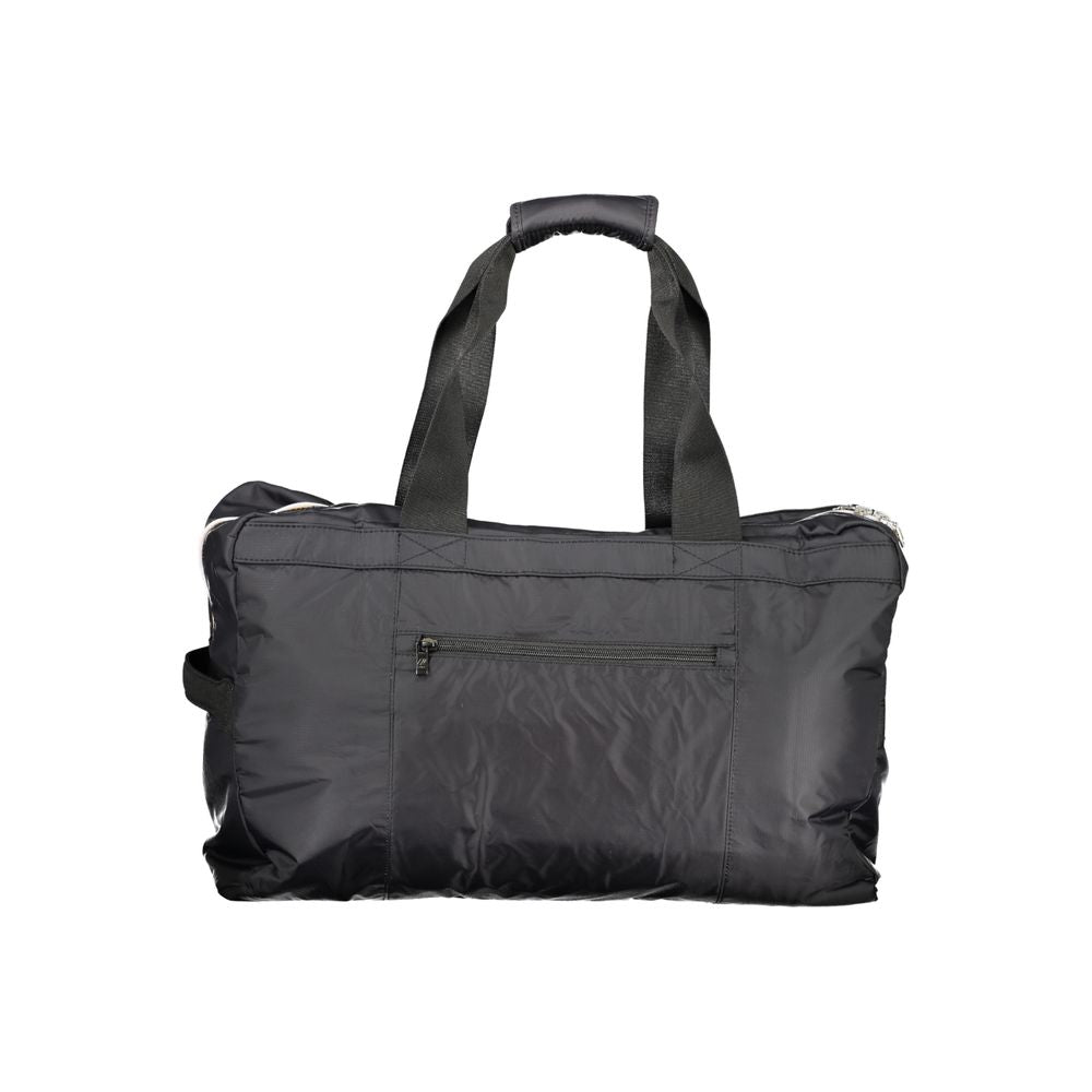 K-WAY Black Polyester Luggage And Travel with zip closure, dual shoulder handles, and multiple pockets for convenient travel.