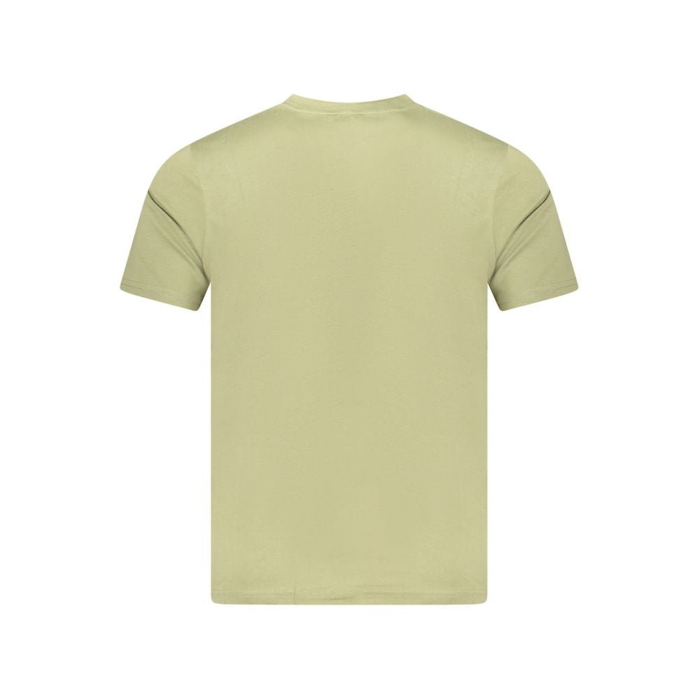 K-WAY Green Cotton Men T-Shirt with crew neck and short sleeves, displayed from the back, highlighting its casual luxury style.