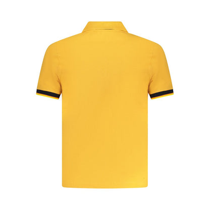 Back view of K-WAY Orange Cotton Polo Shirt with short sleeves, two buttons, and contrasting details.