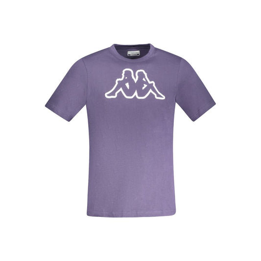 Kappa Blue Cotton Men T-Shirt with logo and crew neck design for sporty elegance