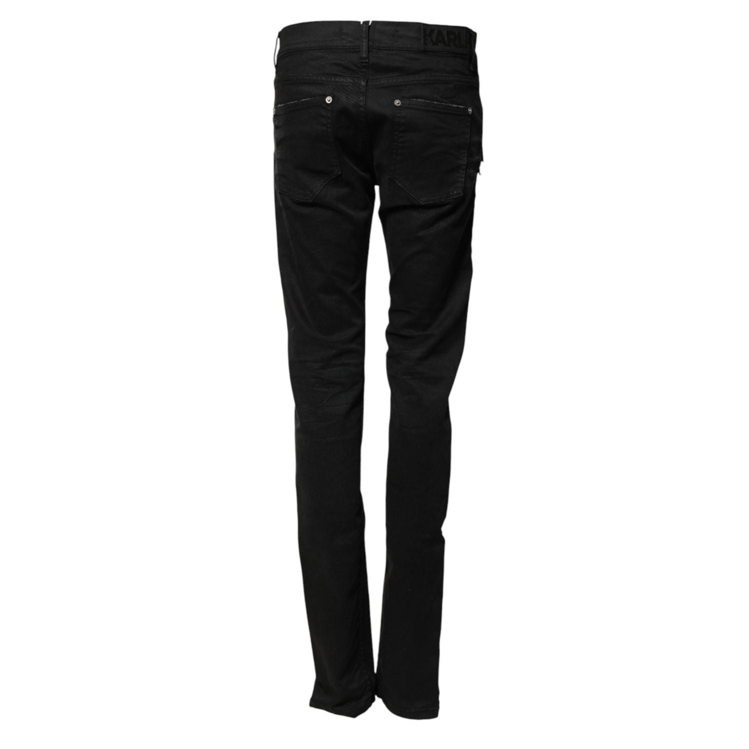 Karl Lagerfeld Black Tattered Men Skinny Denim Trouser Jeans