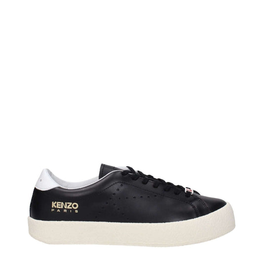 Kenzo Black Leather Low Top Sneakers