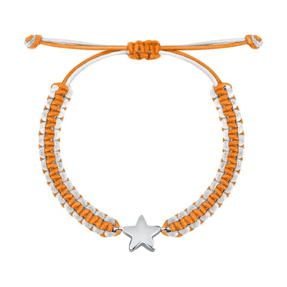 LA PETITE STORY JEWELRY Mod. LPS05ARR79 - Star Charm Bracelet with Orange and White Braided Cord