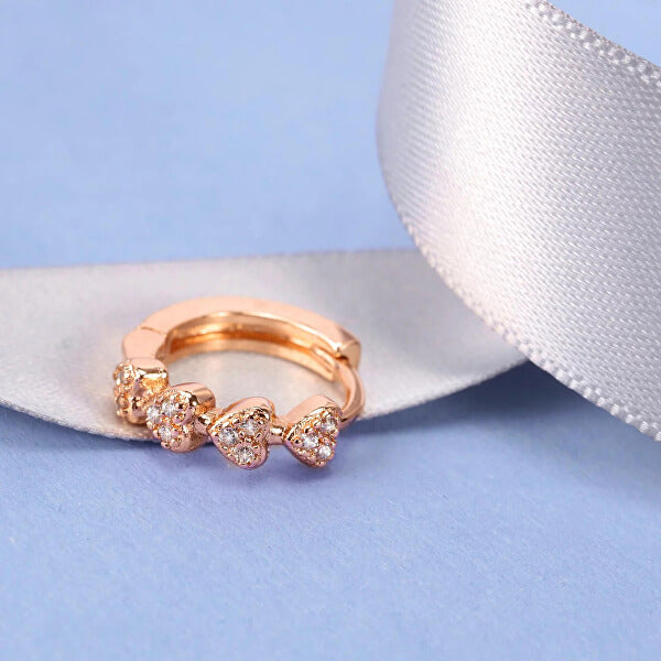 LA PETITE STORY Mod. LPS02ARQ107 single earring for ladies made of brass, showcasing elegant design with heart-shaped embellishments.
