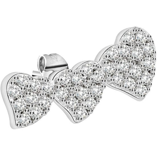 LA PETITE STORY Mod. LPS02ARQ29 brass single earring for ladies with heart-shaped design featuring sparkling crystals