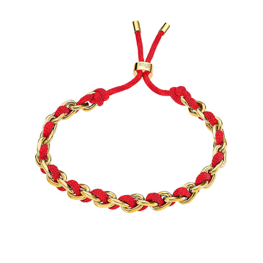 LOTUS JEWELS JEWELRY Mod. LS2378-2/3 gold and red chain bracelet