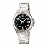 CASIO COLLECTION Mod. LADY DATE - BLACK wristwatch, metal case and strap, quartz movement, 5 ATM water resistance, official box