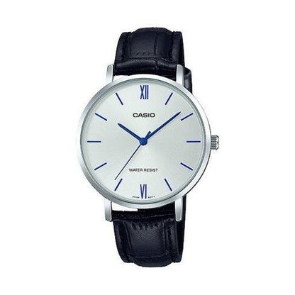 CASIO COLLECTION Mod. MINIMAL, LEATHER - SILVER-0