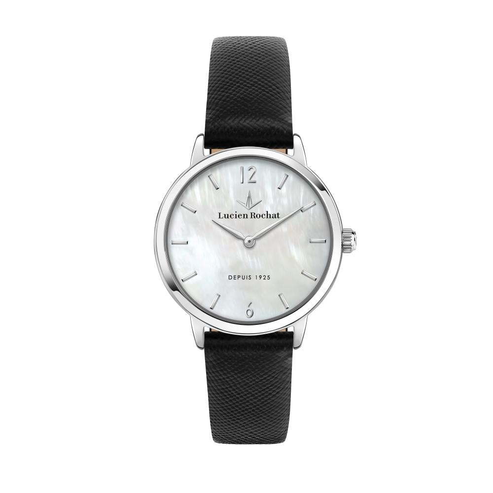 LUCIEN ROCHAT MOD. R0451115502 ladies quartz wristwatch with mother of pearl dial and black strap