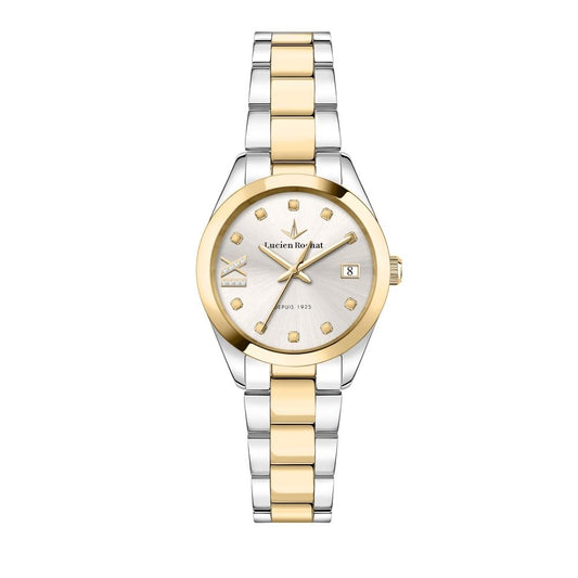 LUCIEN ROCHAT MOD. R0453114512 two-tone wristwatch with 32mm case, quartz movement, sapphire dial, and date function.