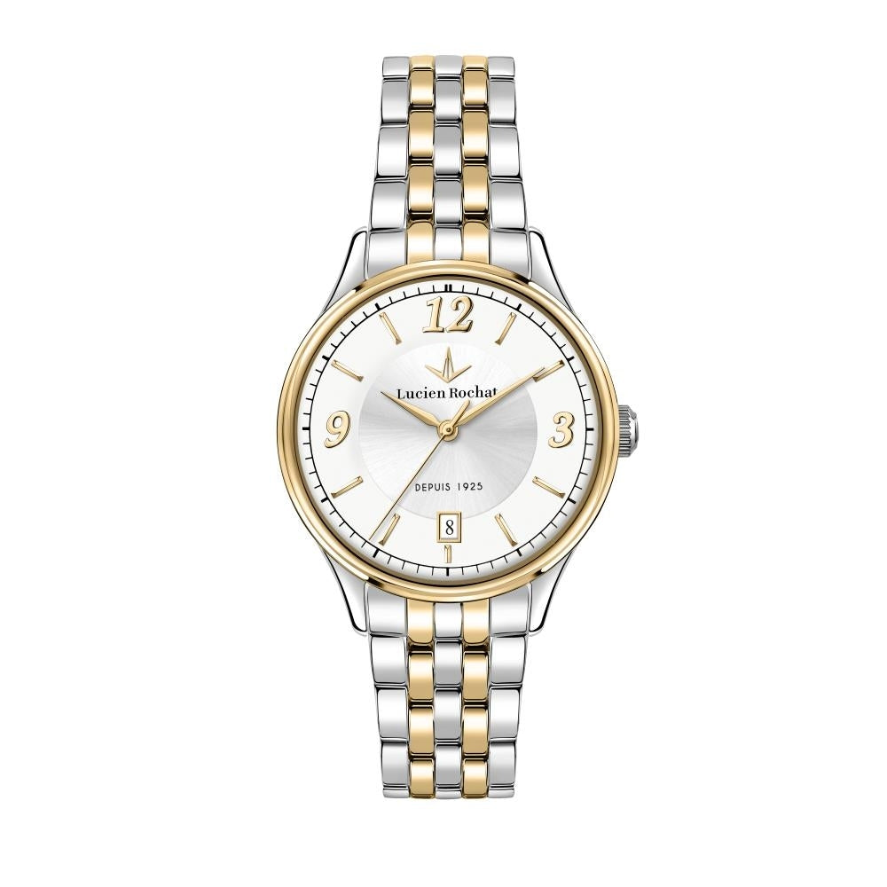 LUCIEN ROCHAT MOD. R0453115502 Lady's silver wristwatch with quartz movement, 33 mm case, and date function.