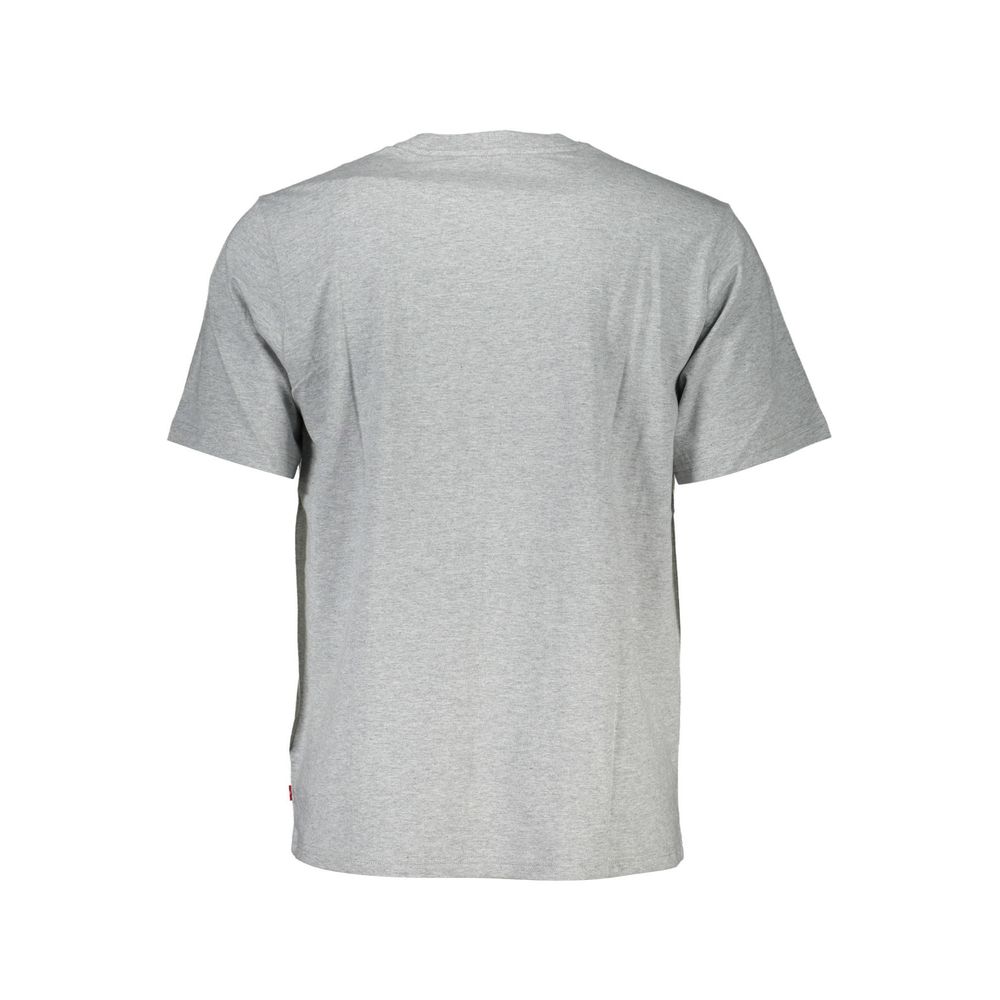 Back view of Levi's Brown Cotton Men's T-Shirt in gray variant showcasing short sleeve and classic design.