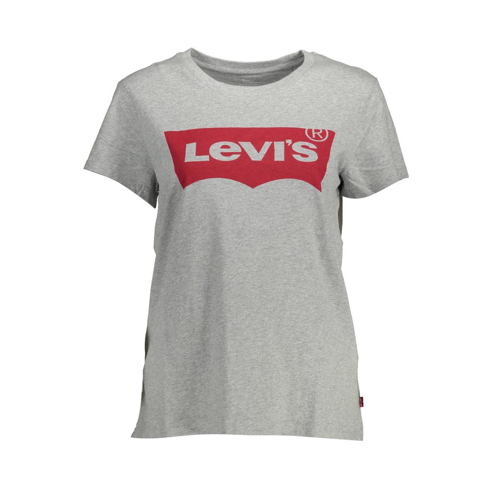 Levi's Brown Cotton Women T-Shirt, chic short sleeve with round neck and signature logo print, made from premium cotton for stylish comfort.