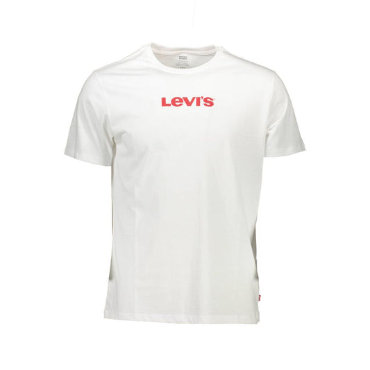 Levi's White Cotton Men T-Shirt with bold logo, perfect for casual style and comfort.