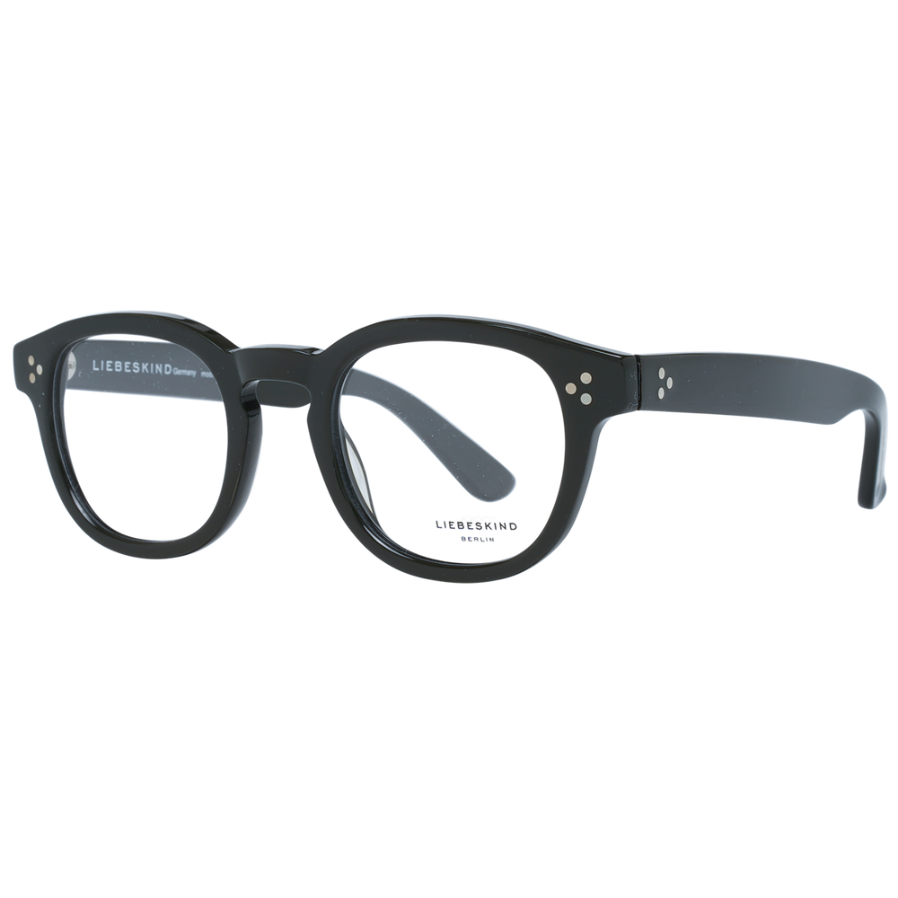 Liebeskind Chic Black Rectangle Designer Frames for women with elegant black plastic construction and demo lenses.