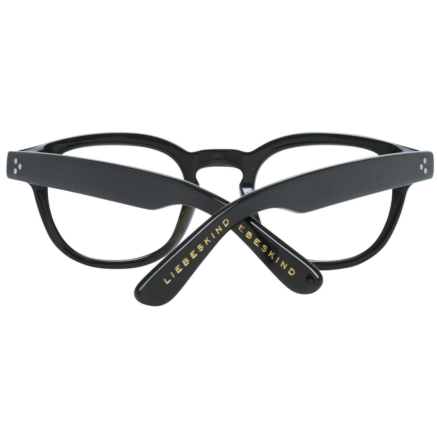 Liebeskind Chic Black Rectangle Designer Frames for women, elegant Italian-made eyewear with durable plastic construction.